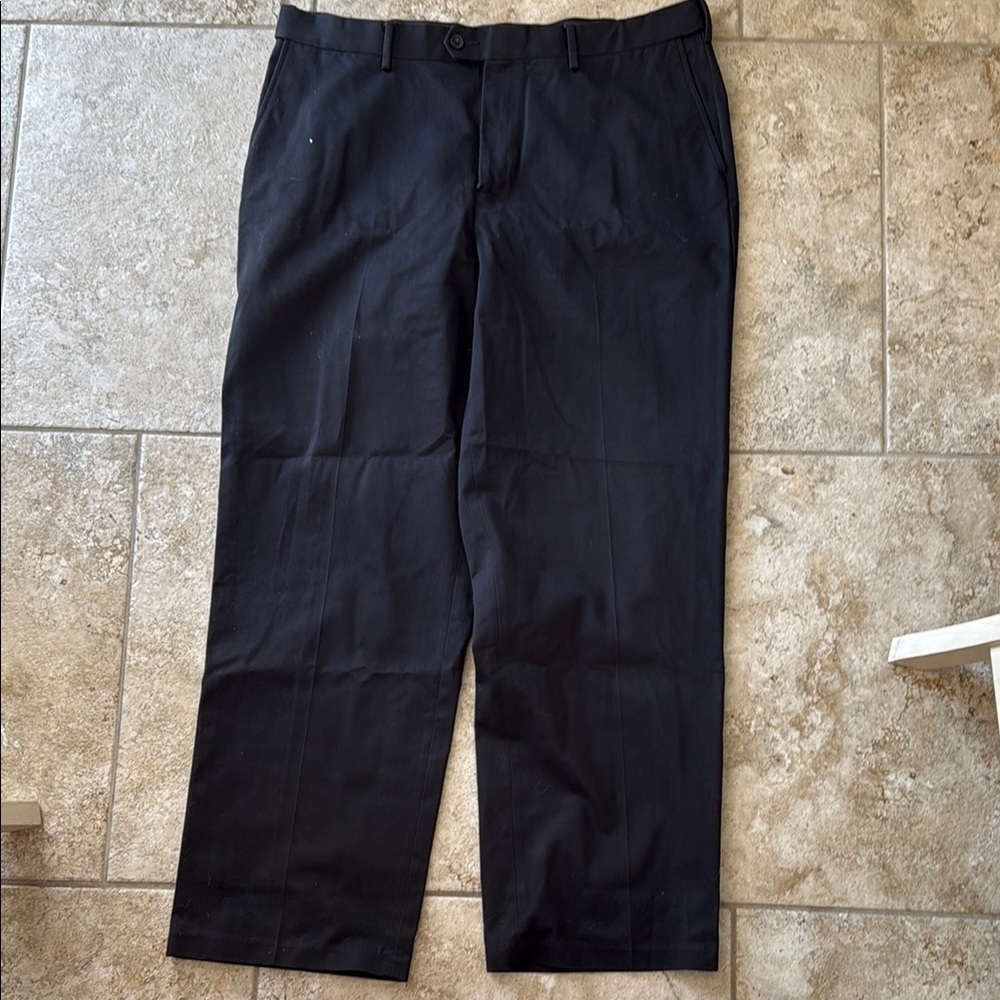 Croft & Barrow Black Dress Pants Structured Straight-Leg / D6